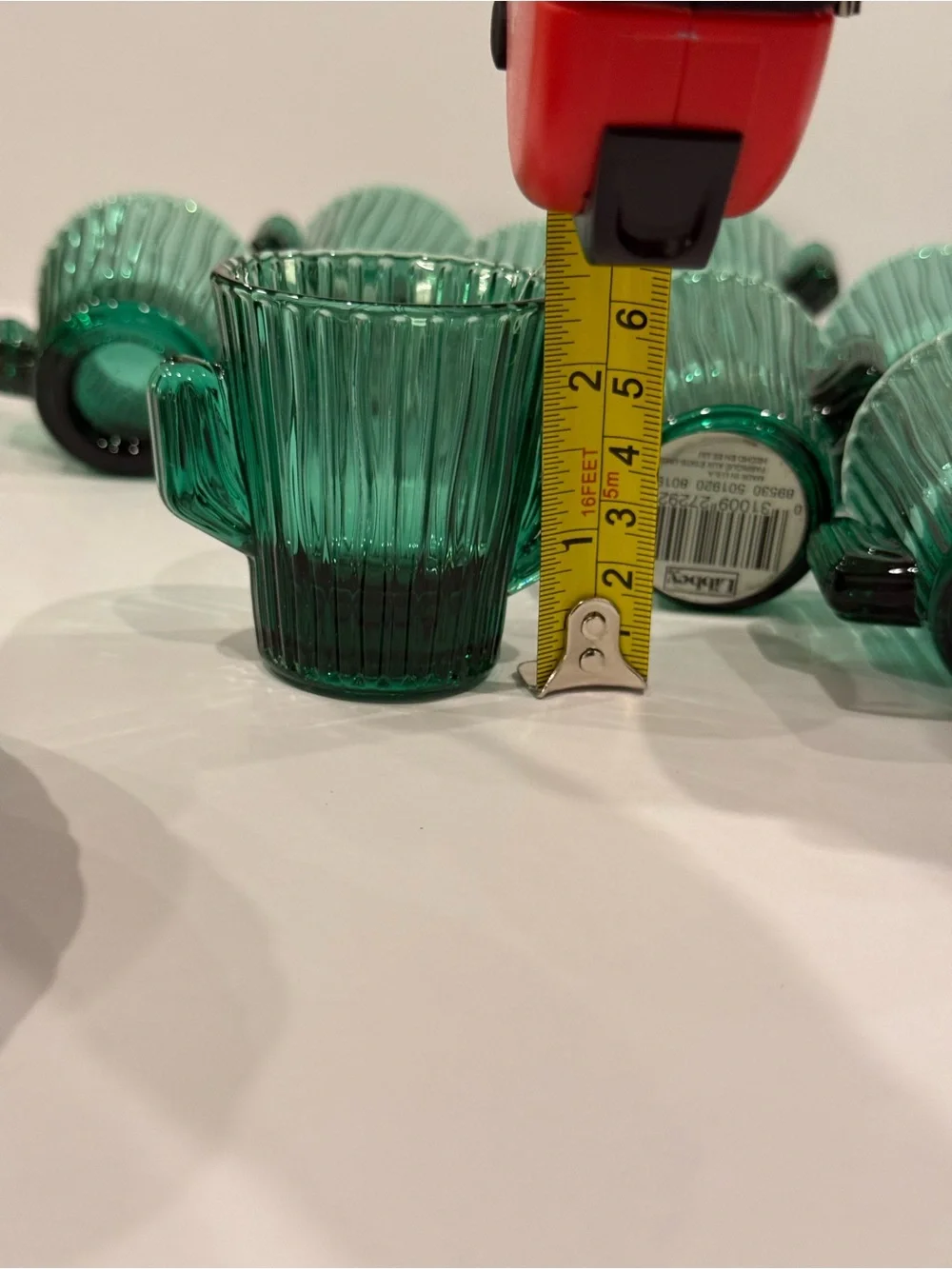 Libbey Deep Green Ribbed Glass Mug with Handle